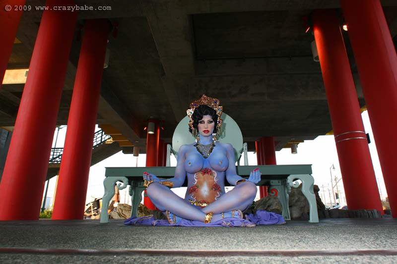 Babe dressed as Hare Krishna