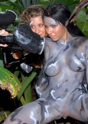 Bodypaint babes lick pussy