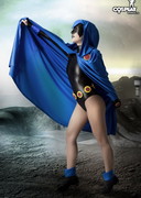 Naked in a blue cape