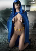 Naked in a blue cape